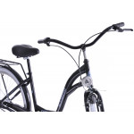Mestský bicykel 28" Kozbike K14 3-prevodový Čierny - biele kolesá